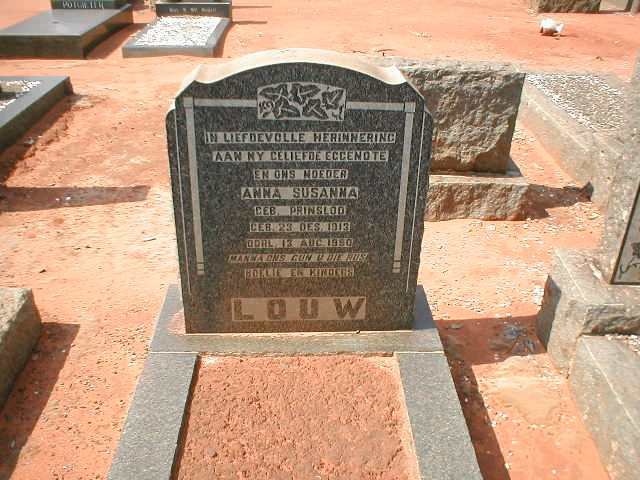 LOUW Anna Susanna nee PRINSLOO 1913-1950