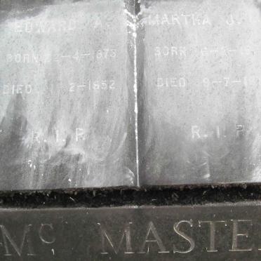 McMASTER Edward A. 1873-1952 &amp; Martha J. 18??-1974