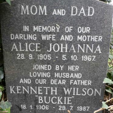 McKENZIE Kenneth Wilson 1906-1987 &amp; Alice Johanna 1905-1967