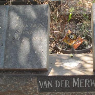 MERWE Christoffel Johannes Andries, van der 1900-1972 &amp; Hester Magdalena 1902-