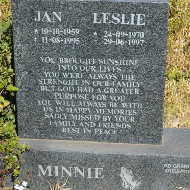 MINNIE Jan 1959-1995 :: MINNIE Leslie 1970-1997