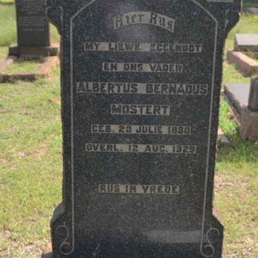 MOSTERT Albertus Bernadus 1880-1929 &amp; Susara L. NEL 1885-1979