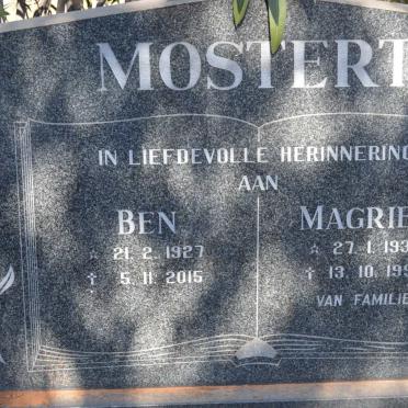 MOSTERT Ben 1927-2015 &amp; Magriet 1930-1997