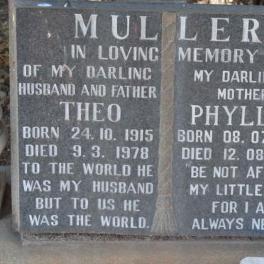 MULLER Theo 1915-1978 &amp; Phyllis 1918-2004