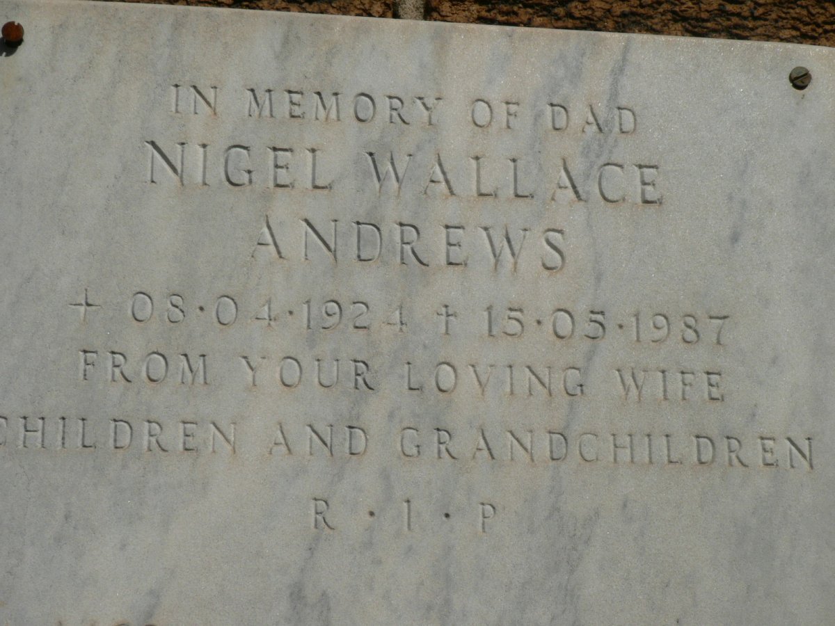 ANDREWS Nigel Wallace 1924-1987