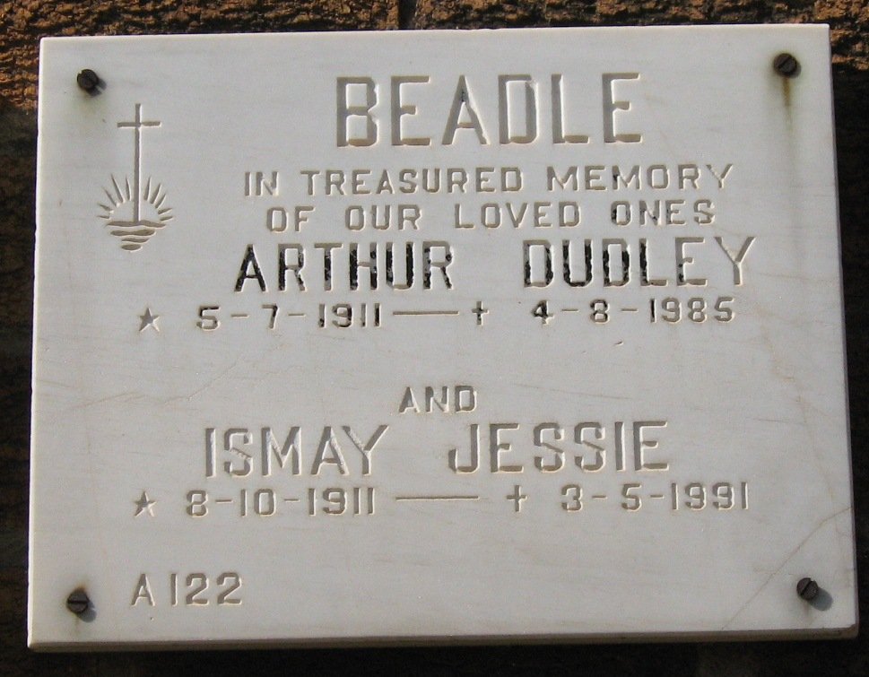 BEADLE Arthur Dudley 1911-1985 &amp; Ismay Jessie 1911-1991