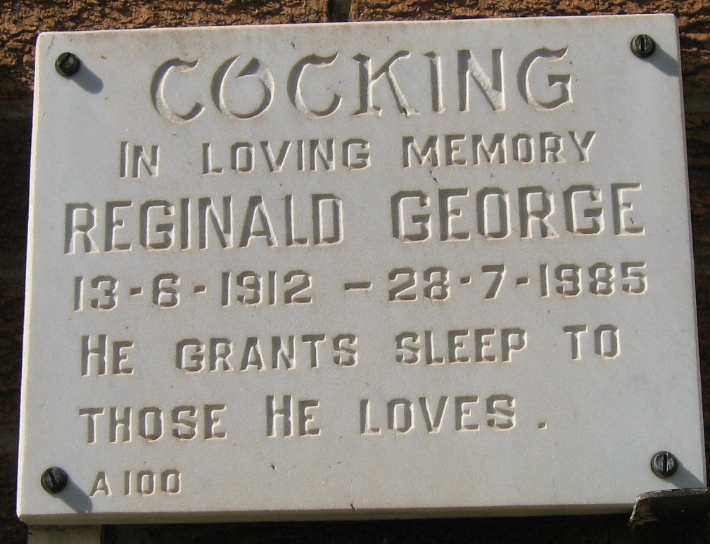 COCKING Reginald George 1912-1985