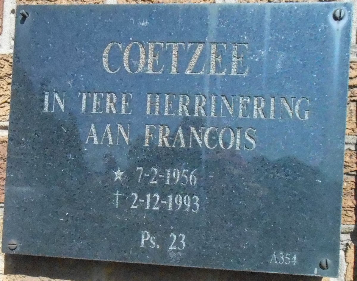 COETZEE Francois 1956-1993