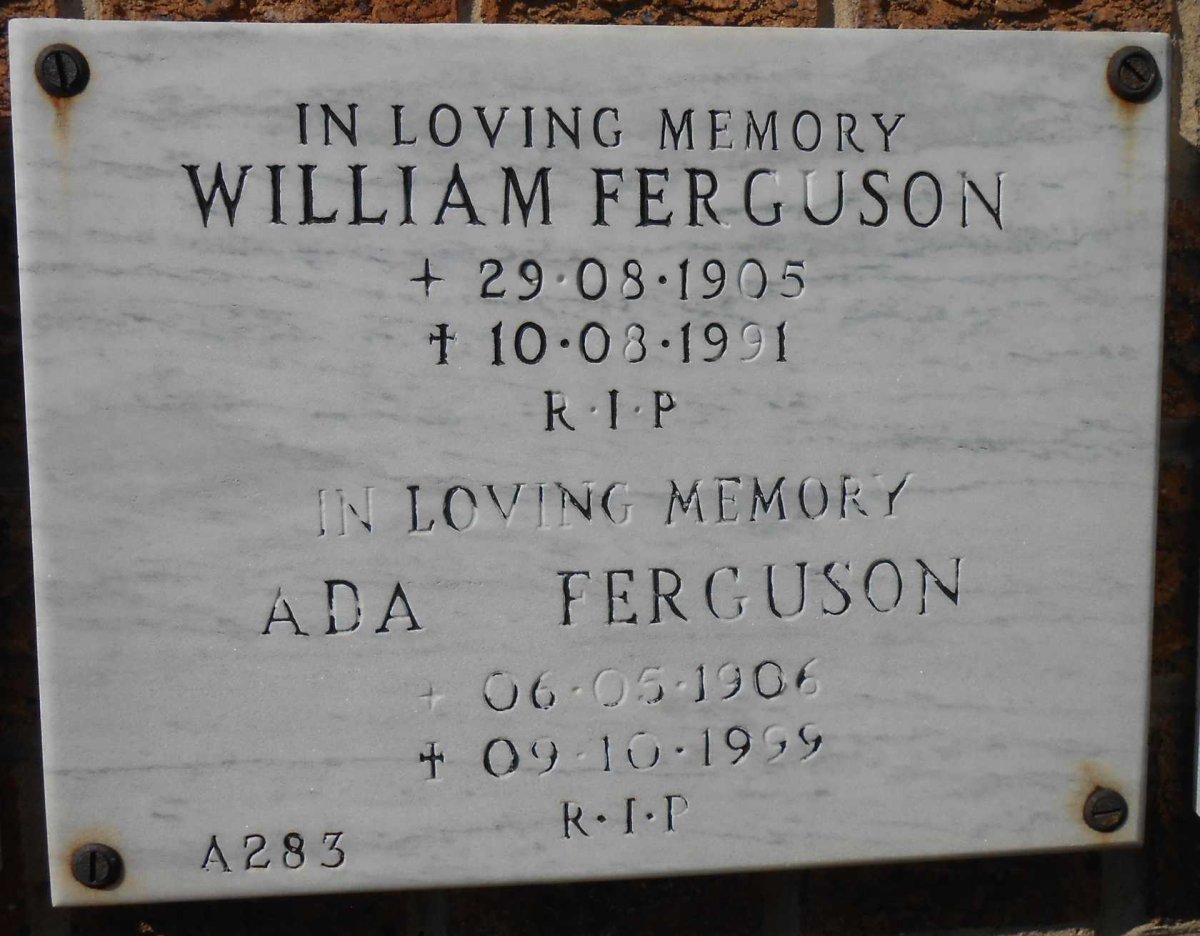 FERGUSON William 1905-1991 &amp; Ada 1906-1999