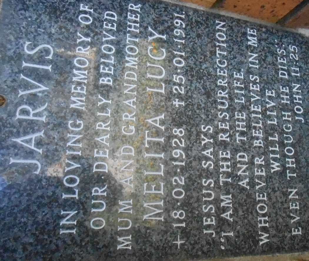 JARVIS Melita Lucy 1928-1991