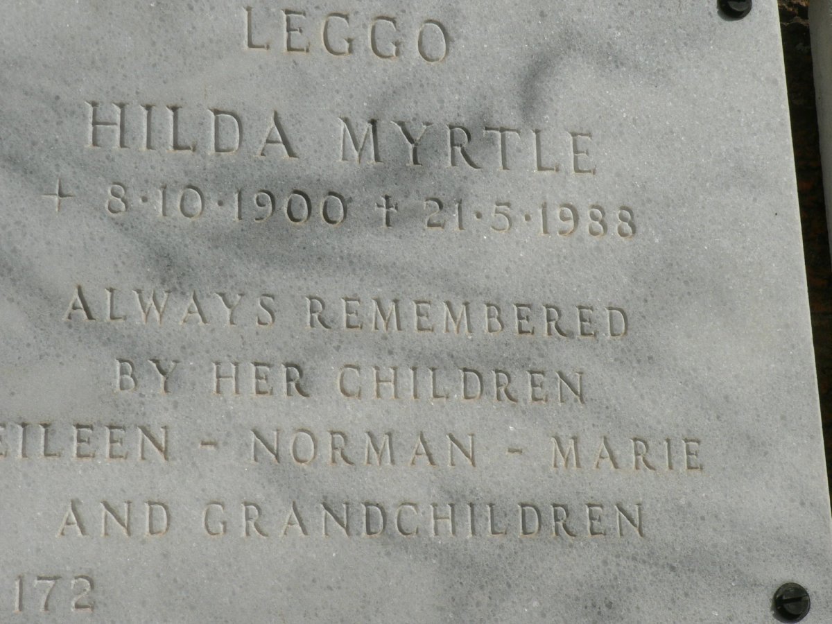 LEGGO Hilda Myrtle 1900-1988
