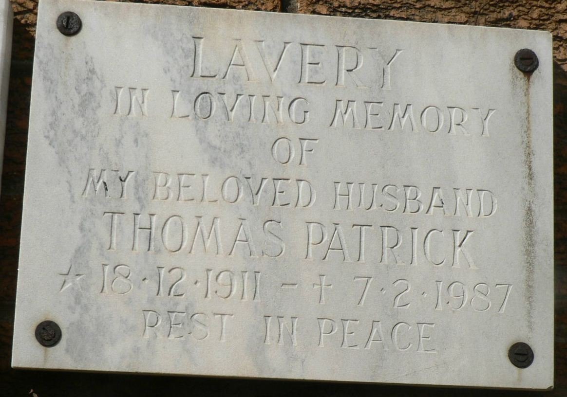 LAVERY Thomas Patrick 1911-1987