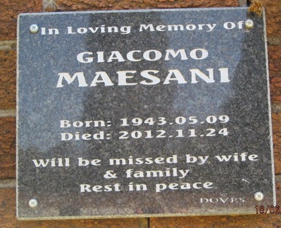 MAESANI Giacomo 1943-2012