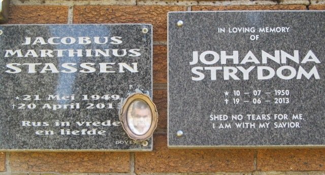 STASSEN Jacobus Marthinus 1949-201? :: STRYDOM Johanna 1950-2013