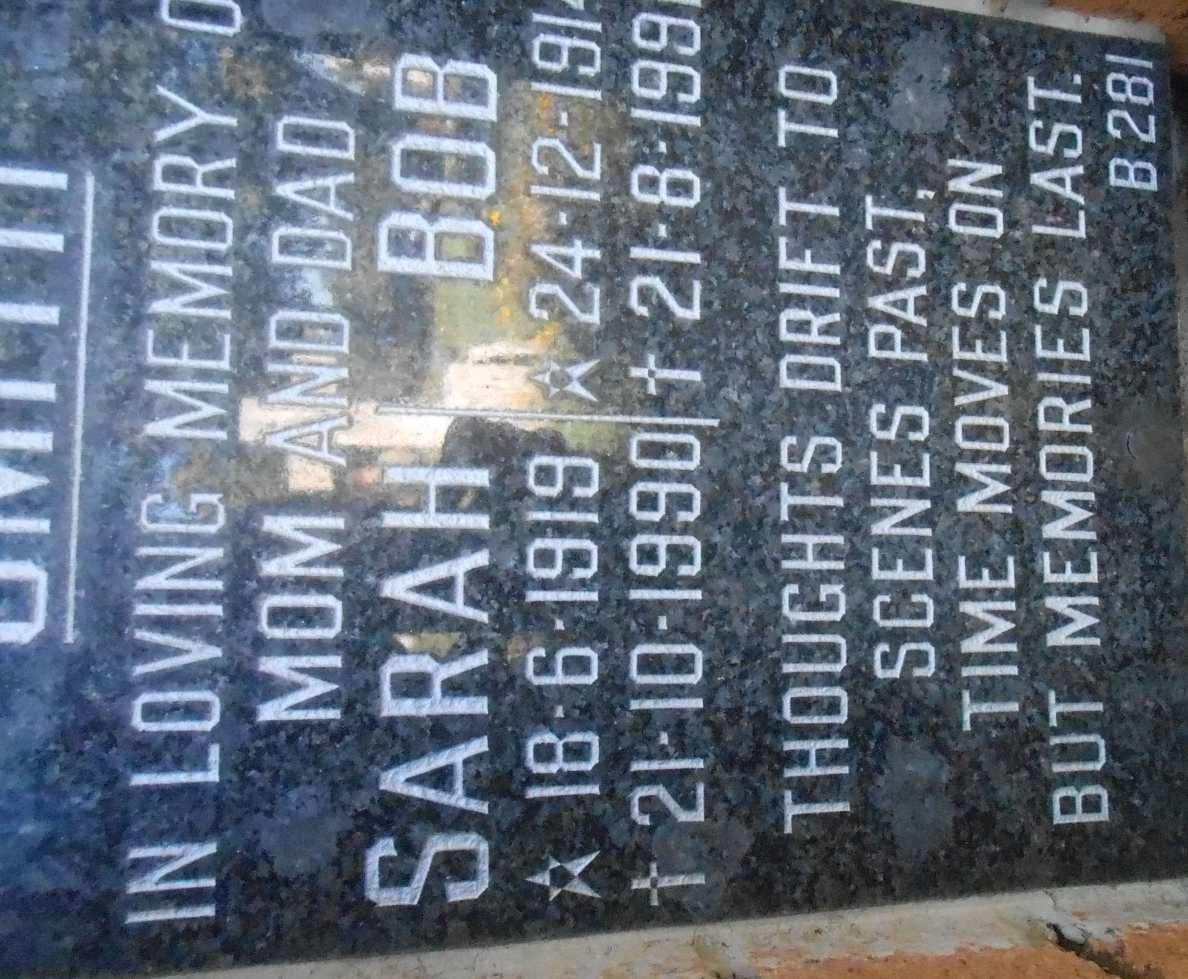 SMITH Bob 191?-199? &amp; Sarah 1919-1990