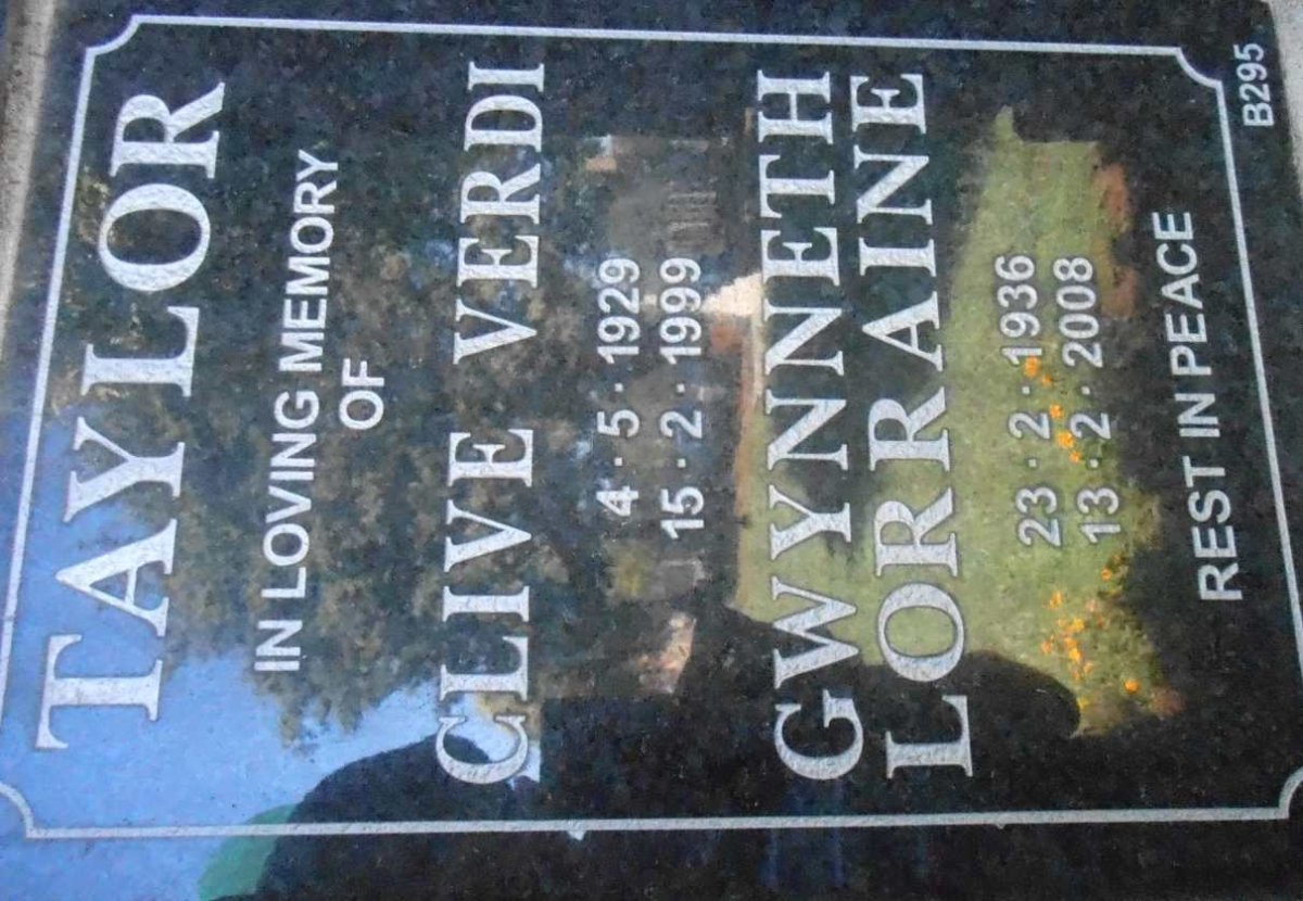 TAYLOR Clive Verdi 1929-1999 &amp; Gwynneth Lorraine 1936-2008