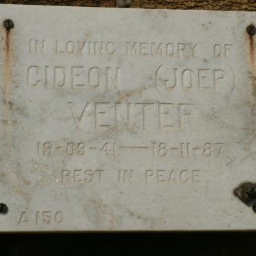VENTER Gideon 1941-1987