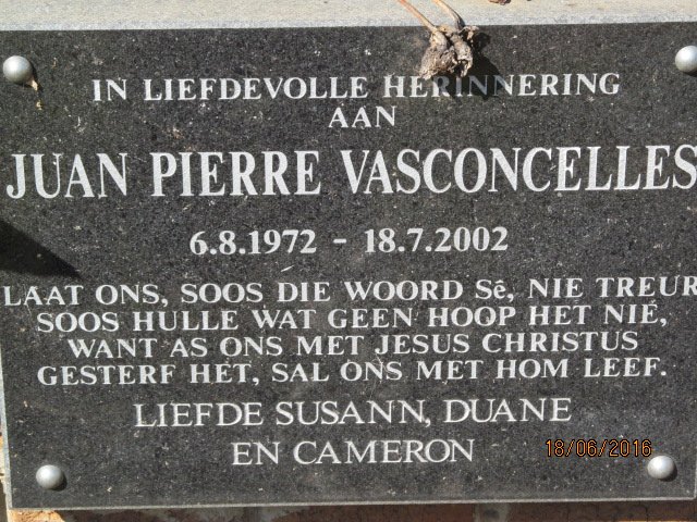 VASCONCELLES Juan Pierre 1972-2002