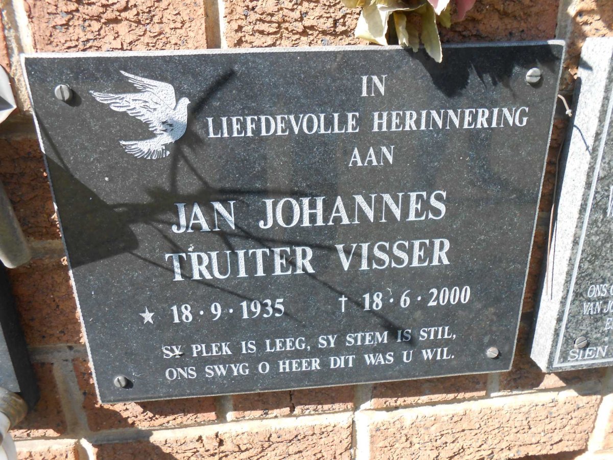 VISSER Jan Johannes Truiter 1935-2000