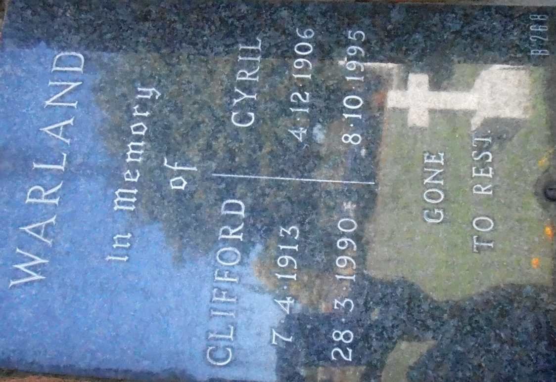 WARLAND Cyril 1906-1995 :: WARLAND Clifford 1913-1990
