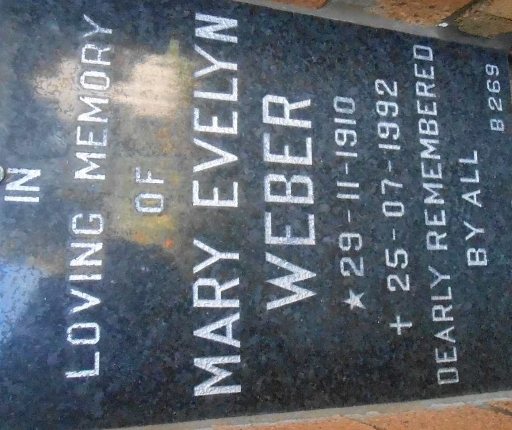 WEBER Mary Evelyn 1910-1992