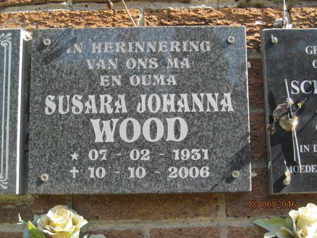WOOD Susara Johanna 1931-2006
