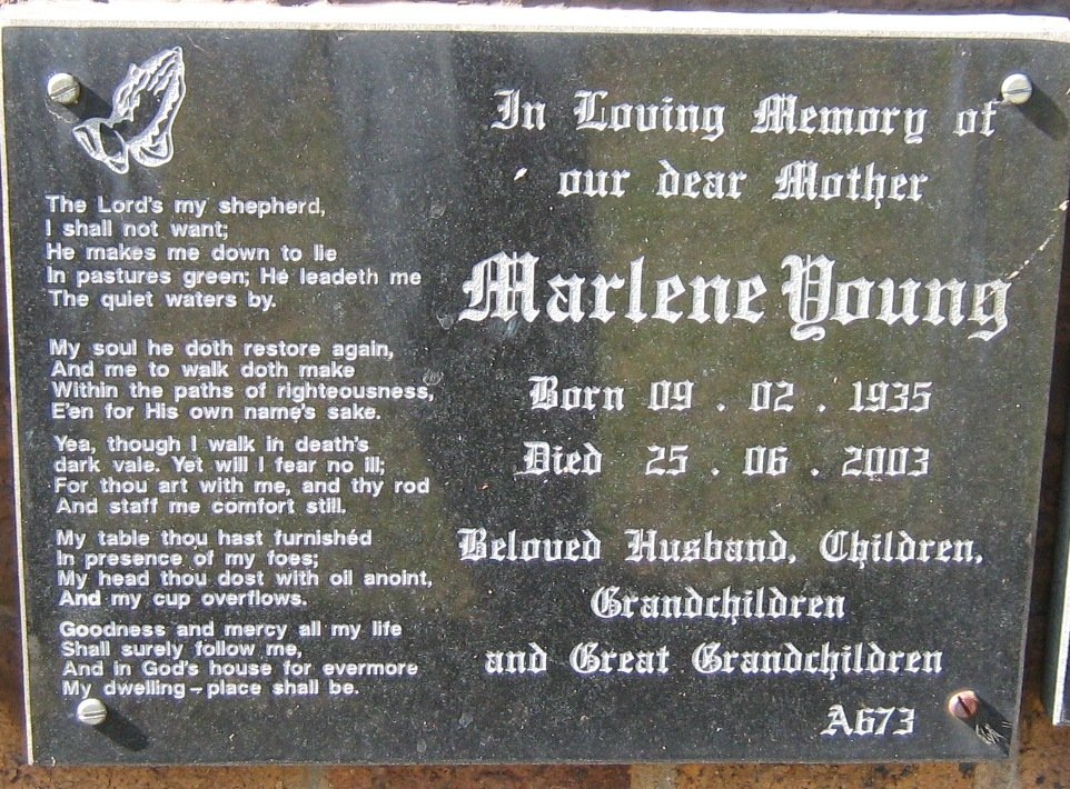 YOUNG Marlene 1935-2003