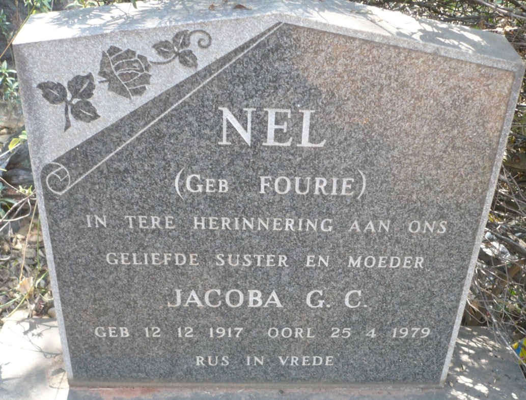 NEL Jacoba G.C. nee FOURIE 1917-1979