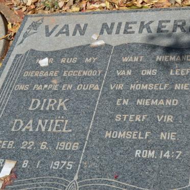 NIEKERK Dirk Daniël, van 1906-1975