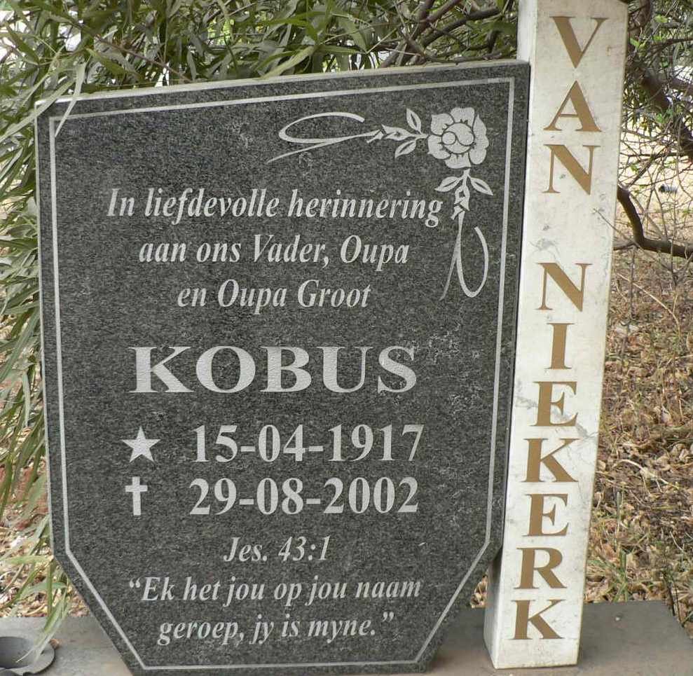 NIEKERK Kobus, van 1917-2002
