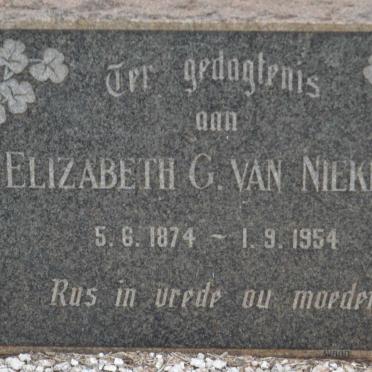 NIEKERK Elizabeth G., van 1874-1954