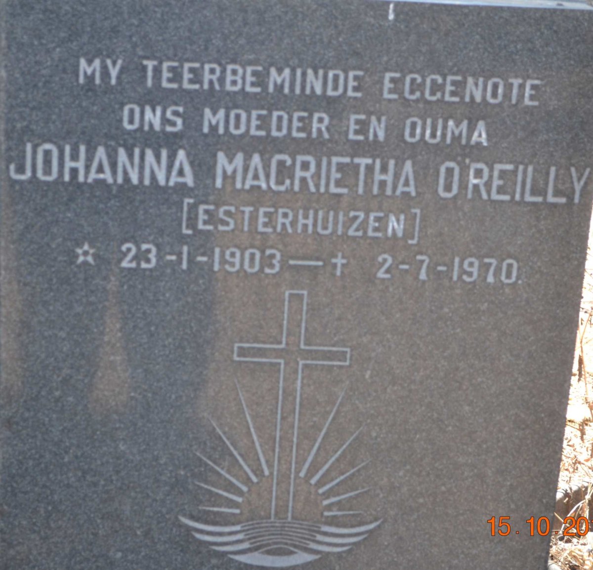 O'REILLY Johanna Magrietha nee ESTERHUIZEN 1903-1970