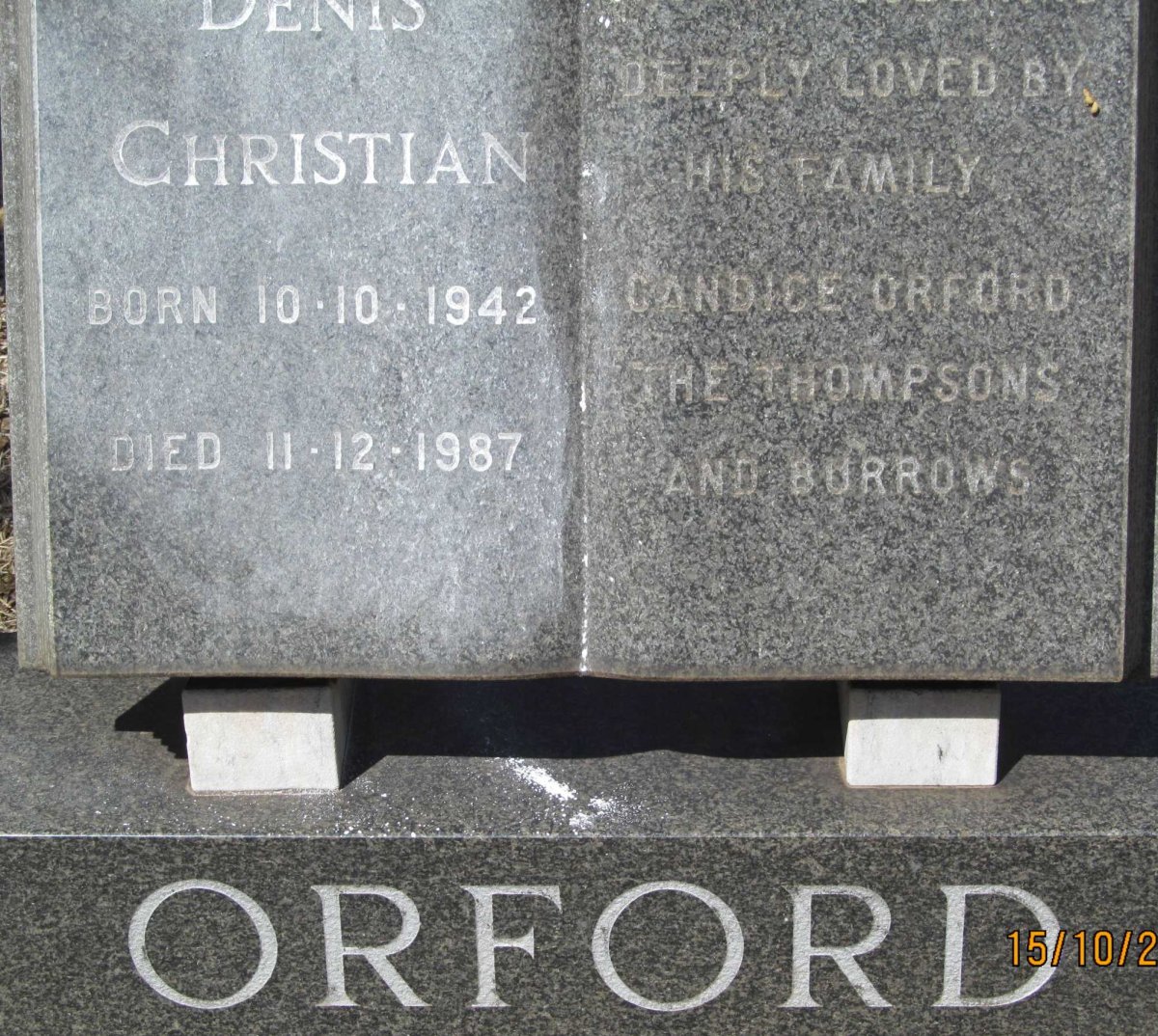 ORFORD Denis Christian 1942-1987