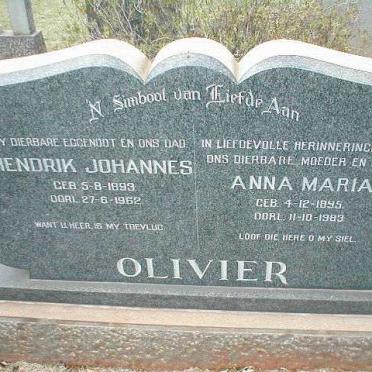 OLIVIER Hendrik Johannes 1893-1962 &amp; Anna Maria 1895-1983