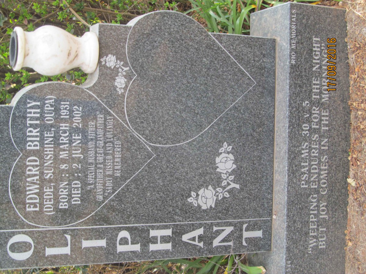 OLIPHANT Edward Birthy 1931-2002