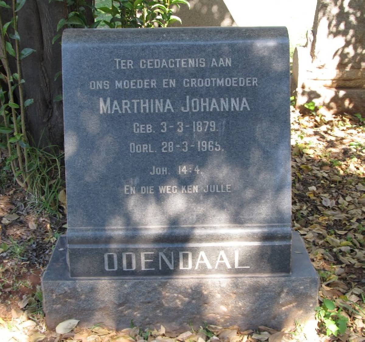 ODENDAAL Marthina Johanna 1879-1965