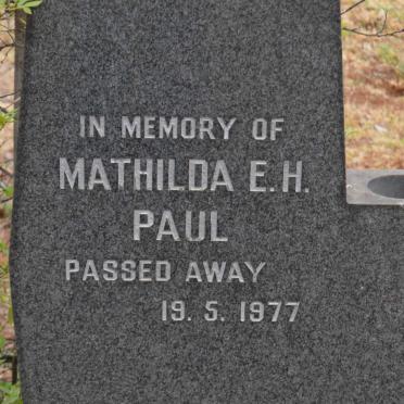PAUL Mathilda E.H. -1977