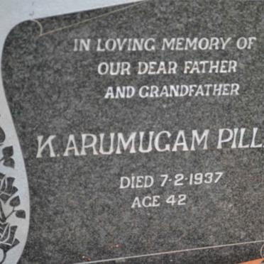 PILLAY K. Arumugam -1937