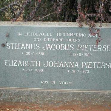 PIETERSE Stefanus Jacobus 1881-1962 &amp; Elizabeth Johanna 1890-1973