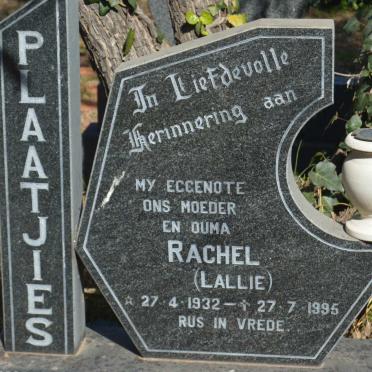 PLAATJIES Rachel 1932-1995