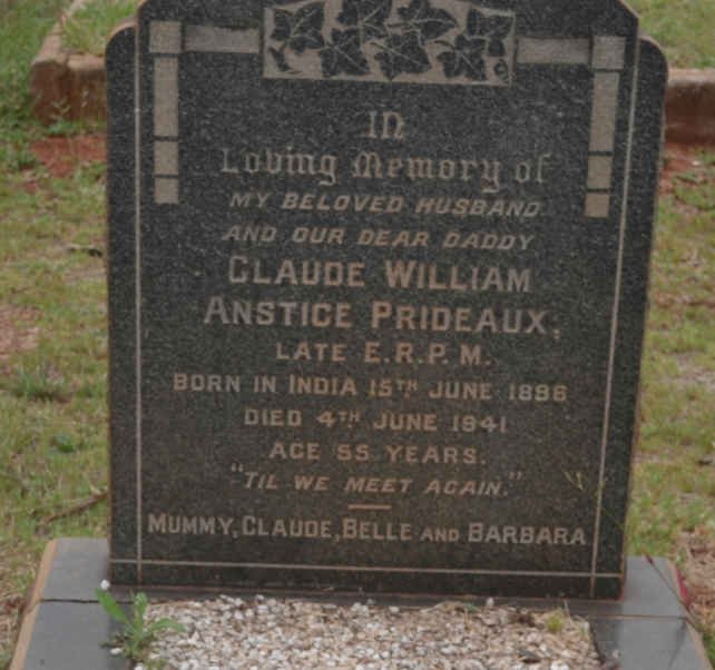 PRIDEAUX Claude William Anstice 1896-1941