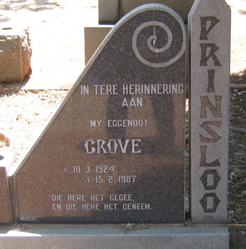 PRINSLOO Grové 1924-1987