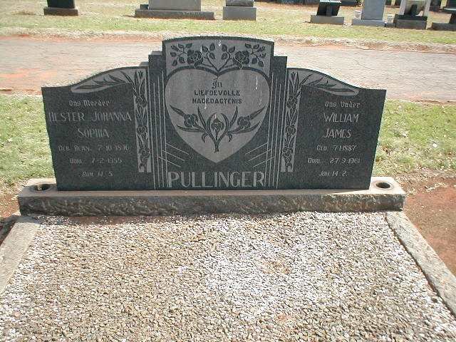 PULLINGER William James 1887-1961 &amp; Hester Johanna Sophia BEAN 18??-1955