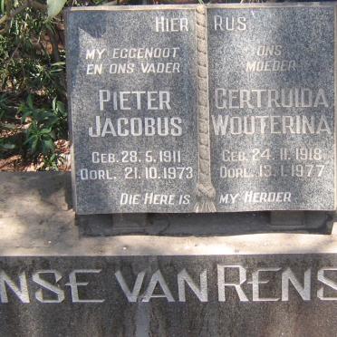 RENSBURG Pieter Jacobus, Janse van 1911-1973 &amp; Gertruida Wouterina 1918-1977