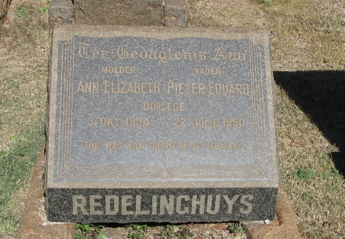 REDELINGHUYS Pieter Eduard  -1950 &amp; Ann Elizabeth -1934