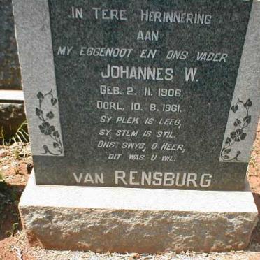 RENSBURG Johannes W., van 1906-1961