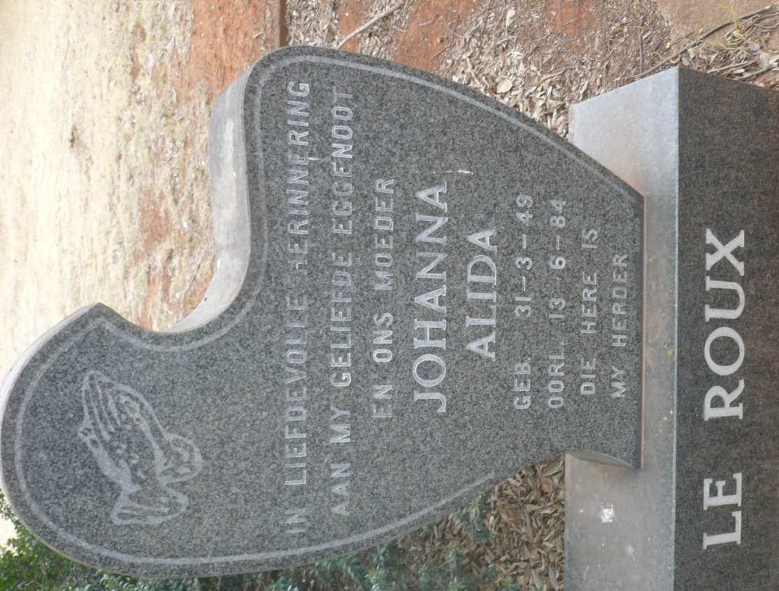 ROUX Johanna Alida, le 1949-1984