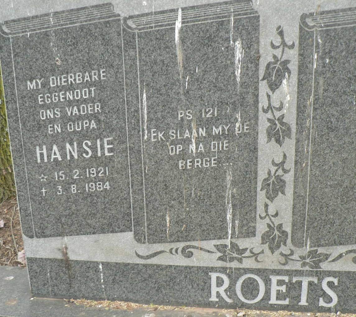 ROETS Hansie 1921-1984