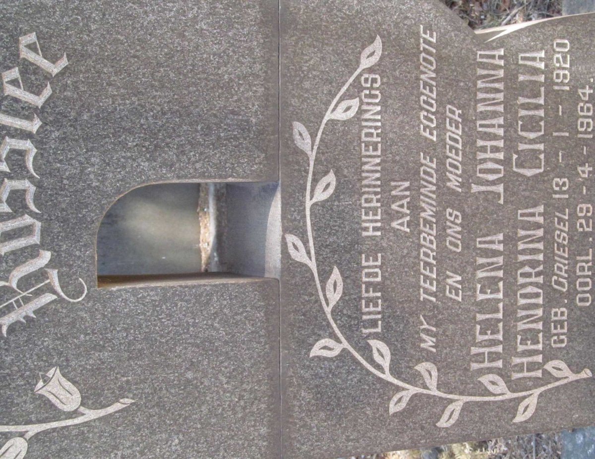 ROSSLEE Helena Johanna Hendrina Cicilia nee GRIESEL 1920-1964