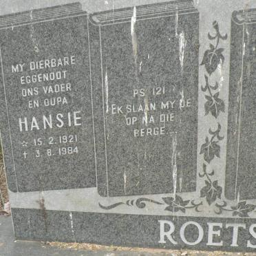 ROETS Hansie 1921-1984